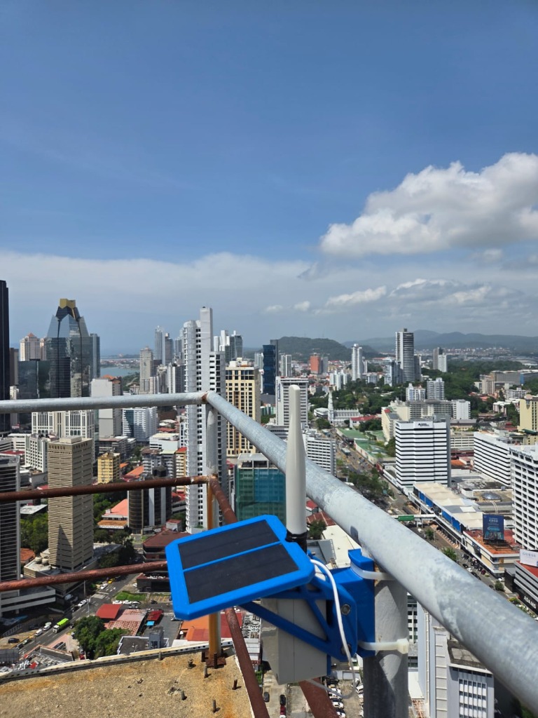 Rooftop solar repeater node mounting